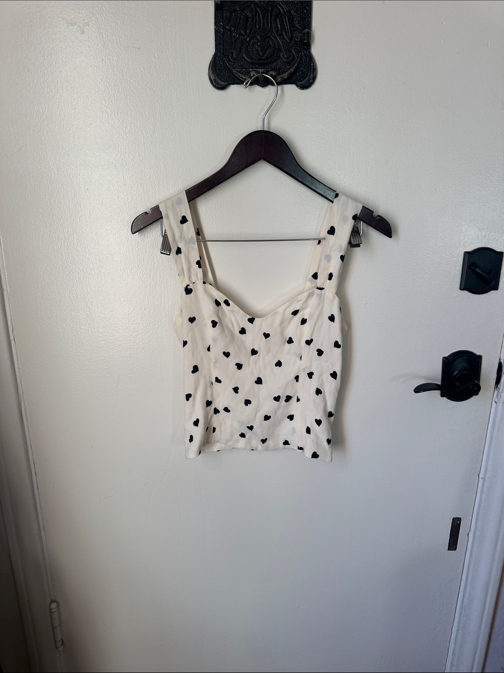 Reformation White Heart-Print Camisole